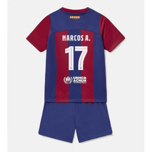 Maillot de foot Barcelona Marcos Alonso #17 Domicile enfant 2023-24 Manches Courte (+ pantalon court)